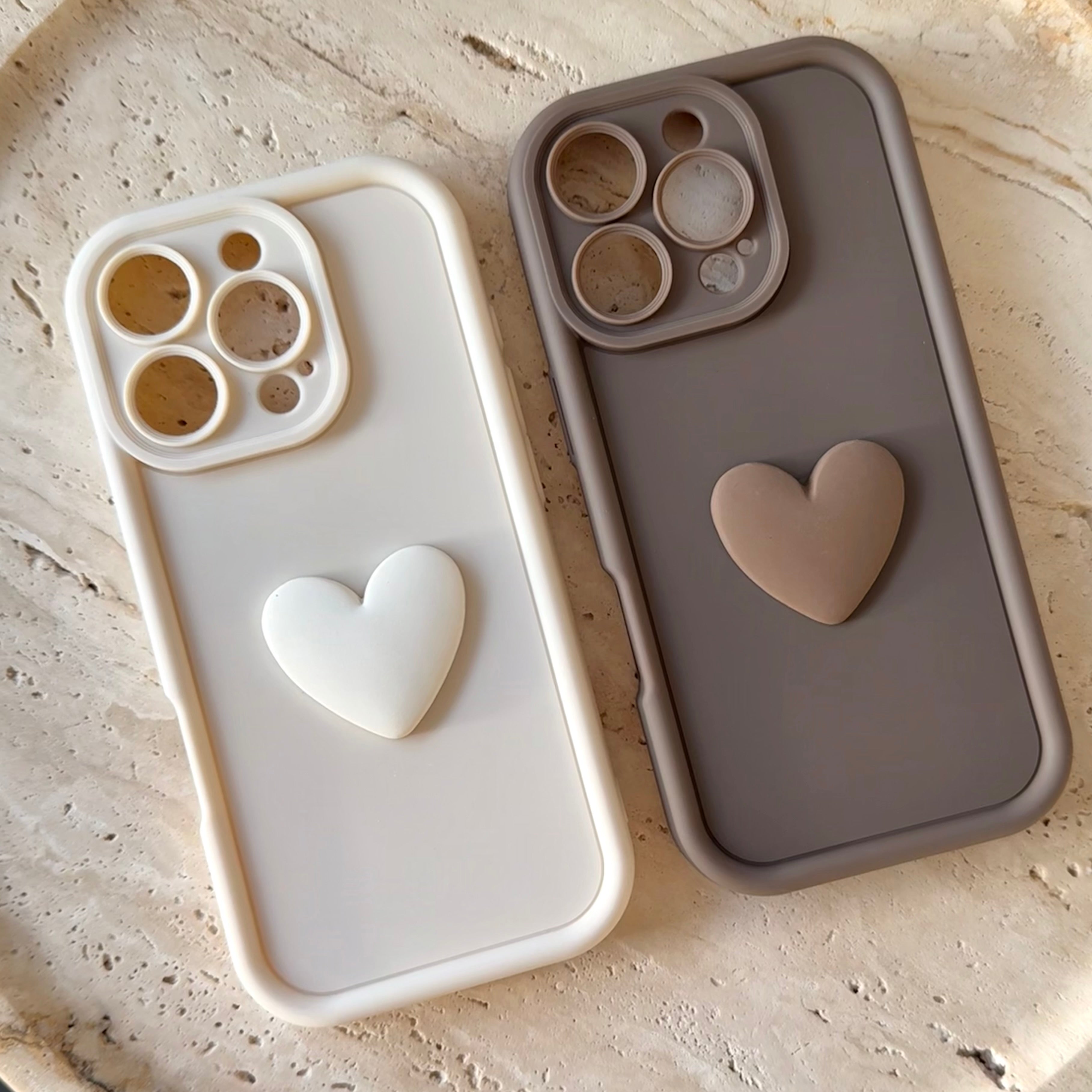 iPhone 16 hulstur | Hjarta kremað
