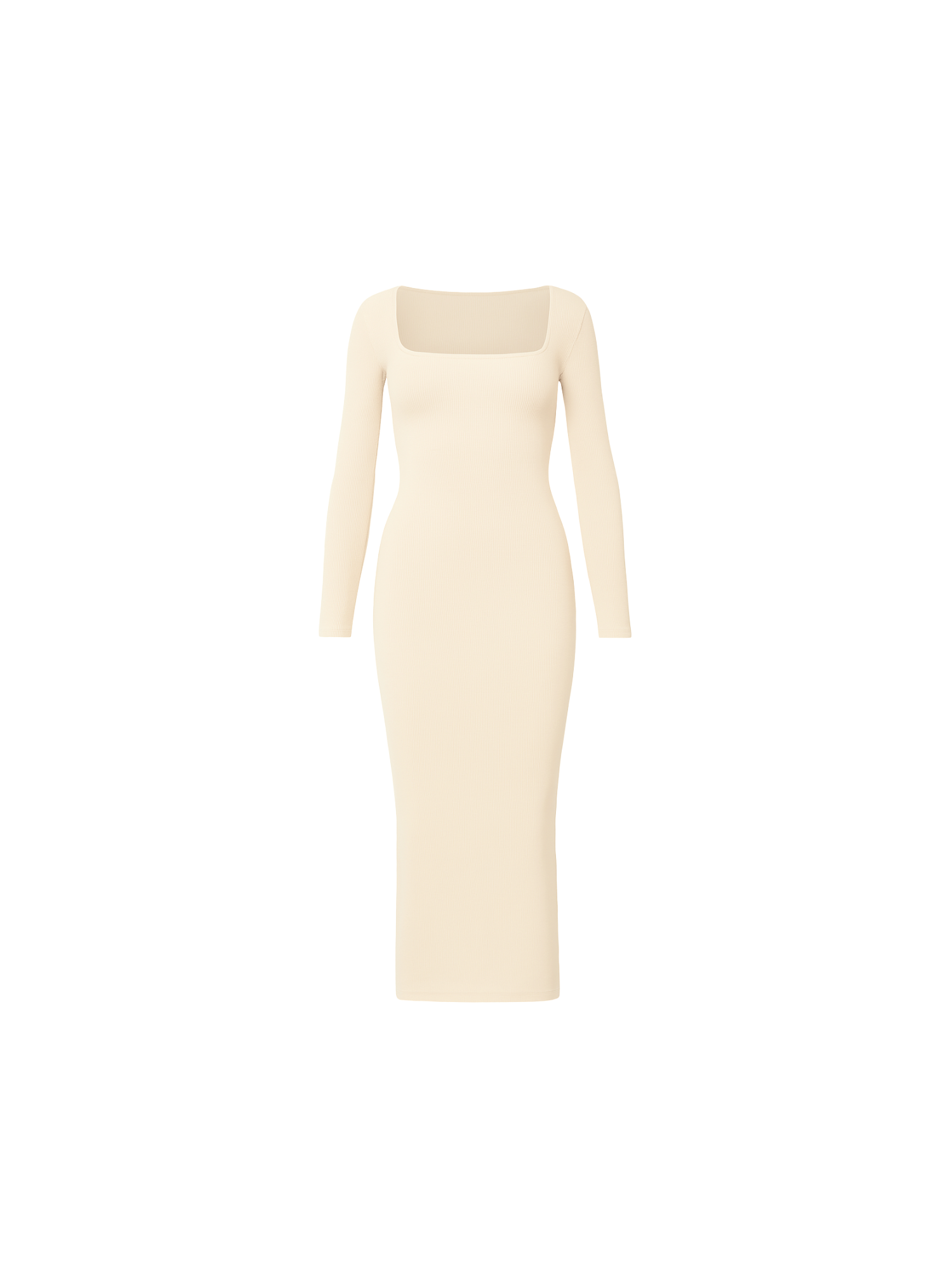 ANETTA double ribbed bómull kjóll | CHAMPAGNE