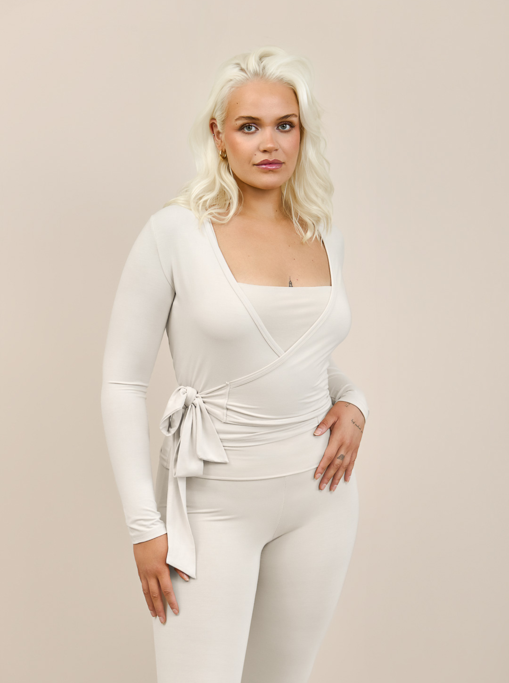 BELLA bambus ballet wrap top | VANILLA