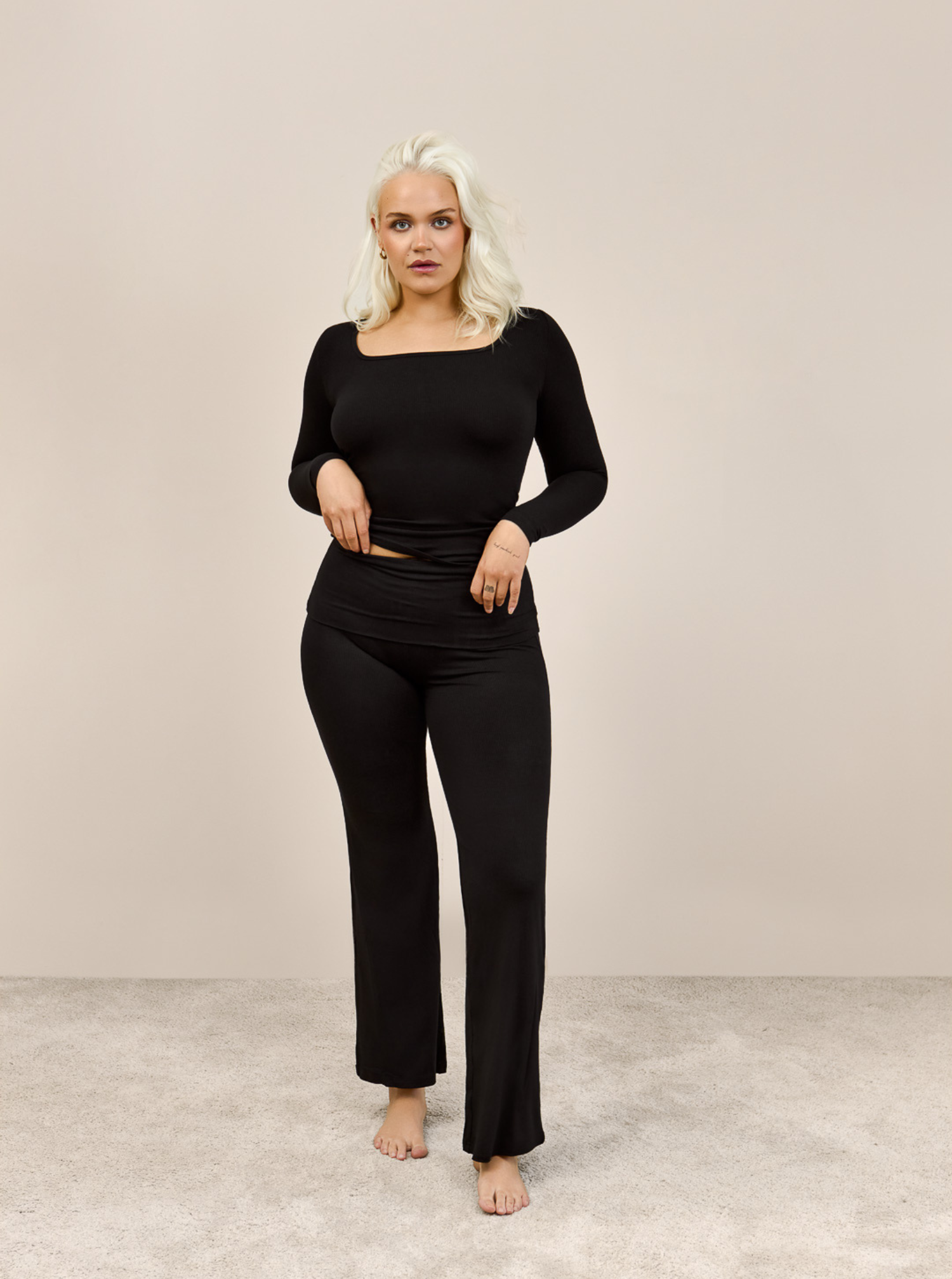 LEA ribbed bómull buxur | LAKKRÍS