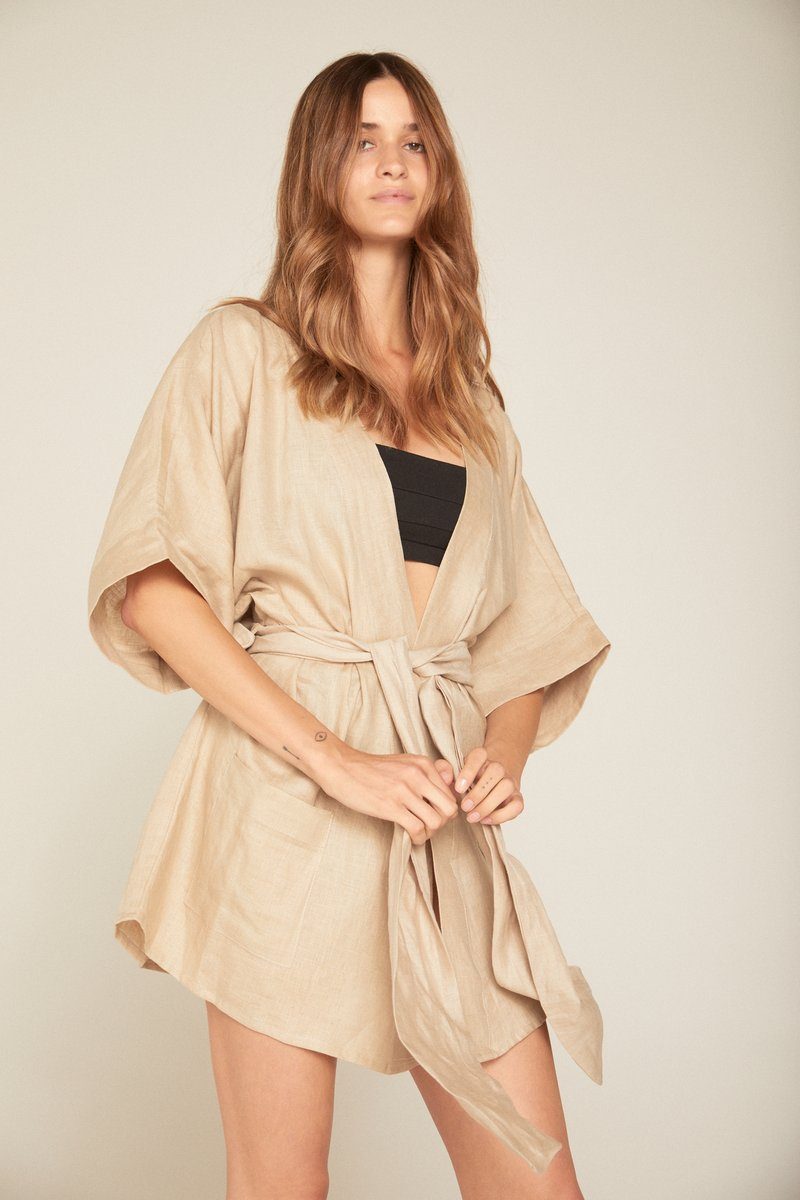 SUMMER LILLY LINEN ROBE - Heima er gott