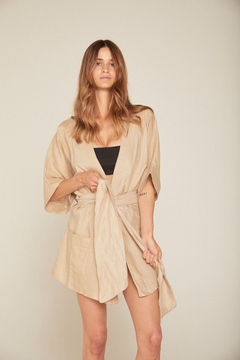 SUMMER LILLY LINEN ROBE - Heima er gott
