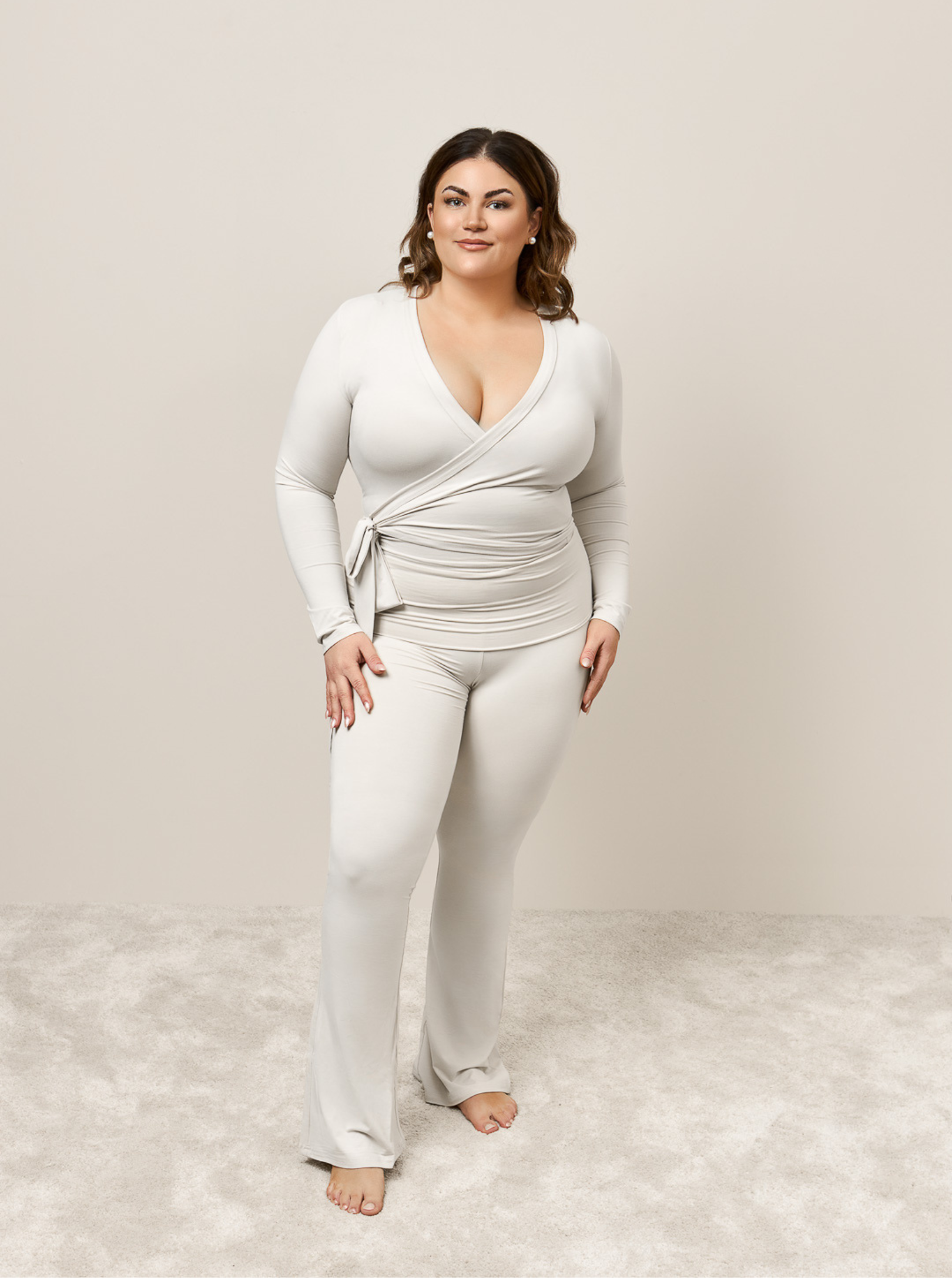 BELLA bambus ballet wrap top | VANILLA