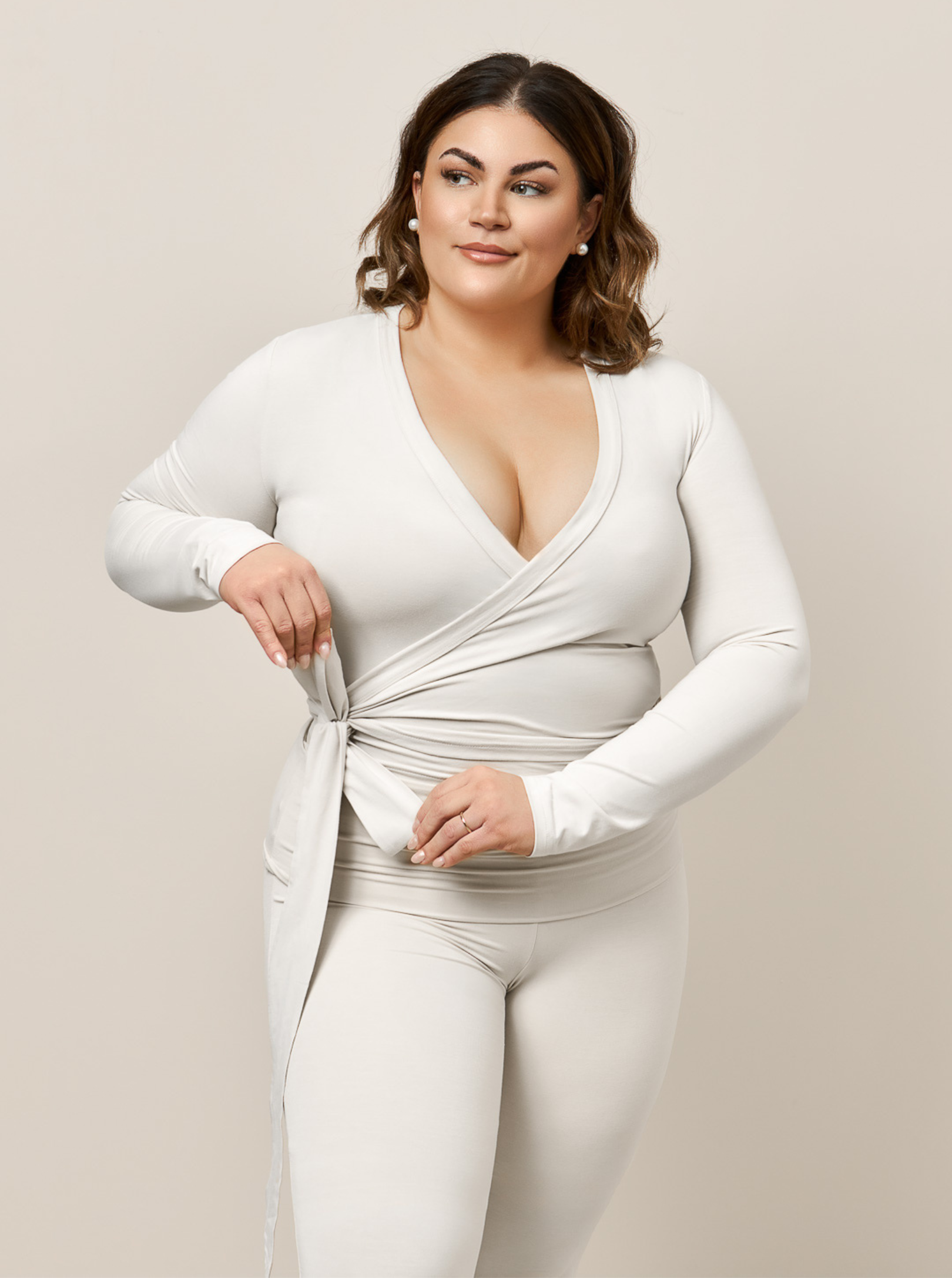 BELLA bambus ballet wrap top | VANILLA