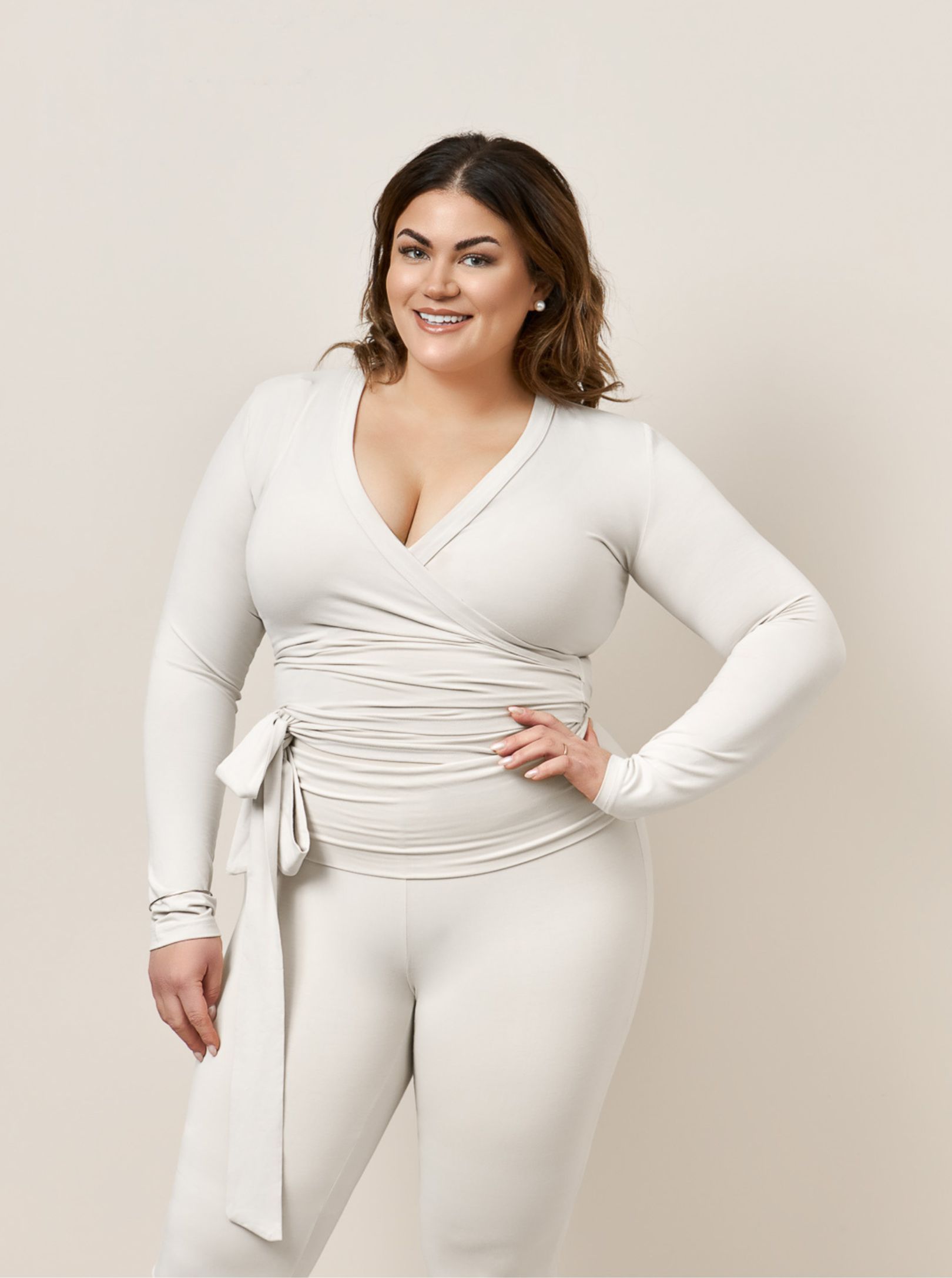 BELLA bambus ballet wrap top | VANILLA