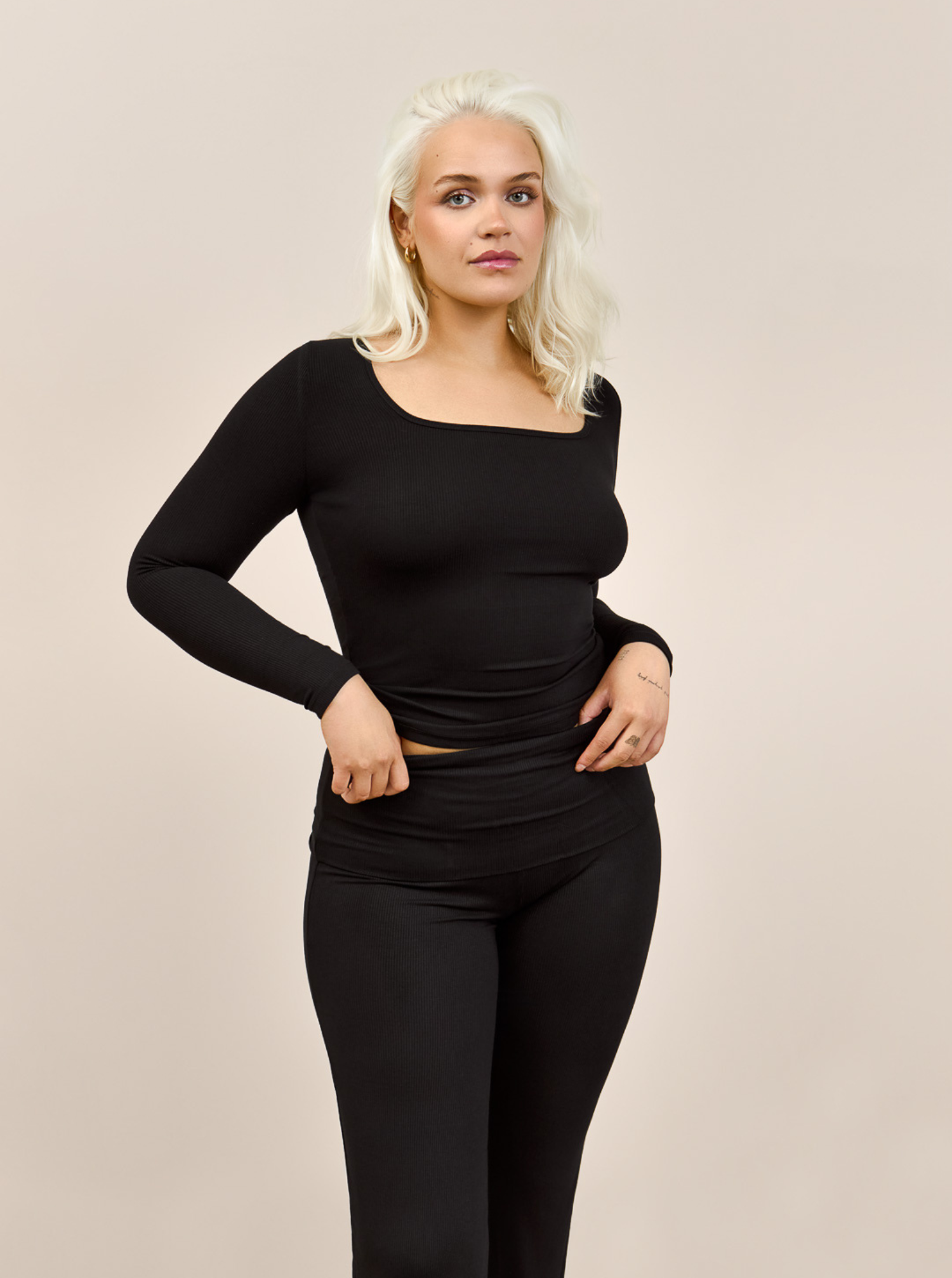 LEA ribbed bómull buxur | LAKKRÍS