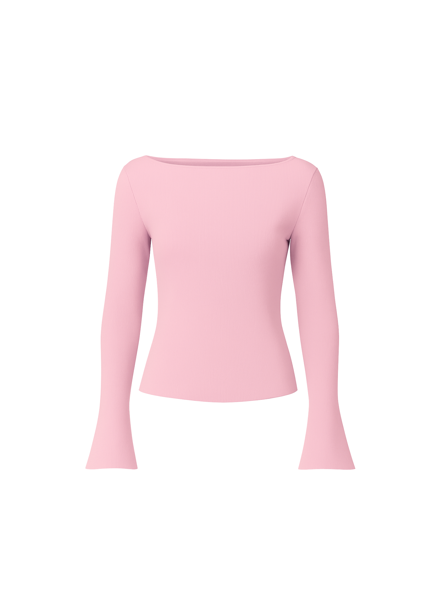 SAGA double ribbed bómull langermabolur | ROSÉ